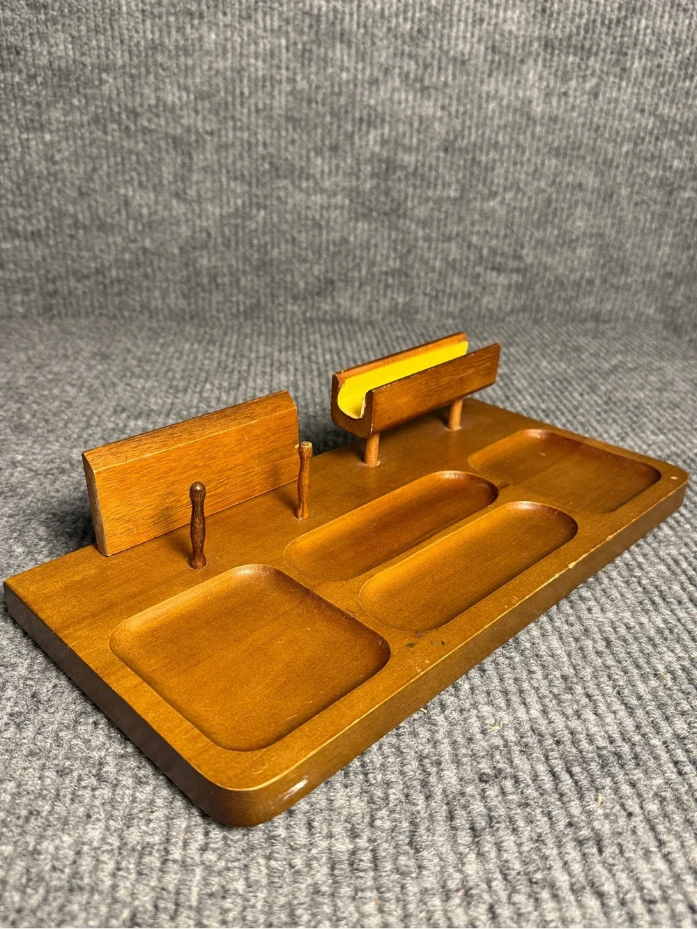 Vintage Mid-Century Wooden Valet Tray, Dresser, or Desk Organizer Tray